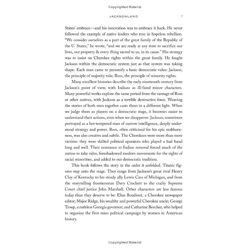 Jacksonland: President Andrew Jackson, Cherokee Chief John Ross, and a Great American Land Grab (SC) by Steve Inskeep