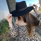 Women's Pinch Front Western Felt Hat - Black