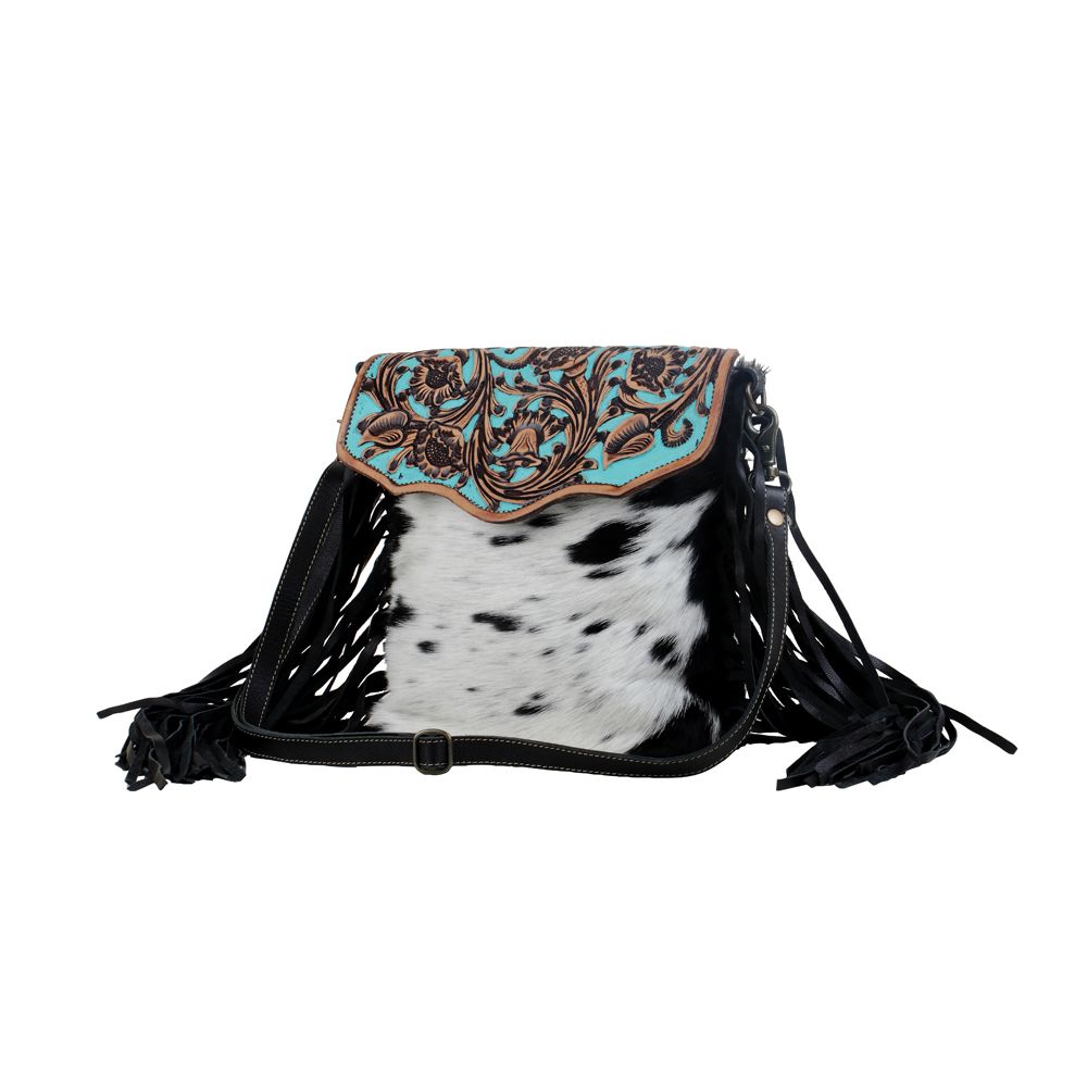 Aqua Hand Tooled Bag