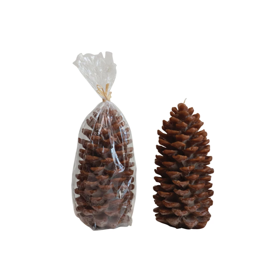 4" Pinecone Shaped Candle - Brown