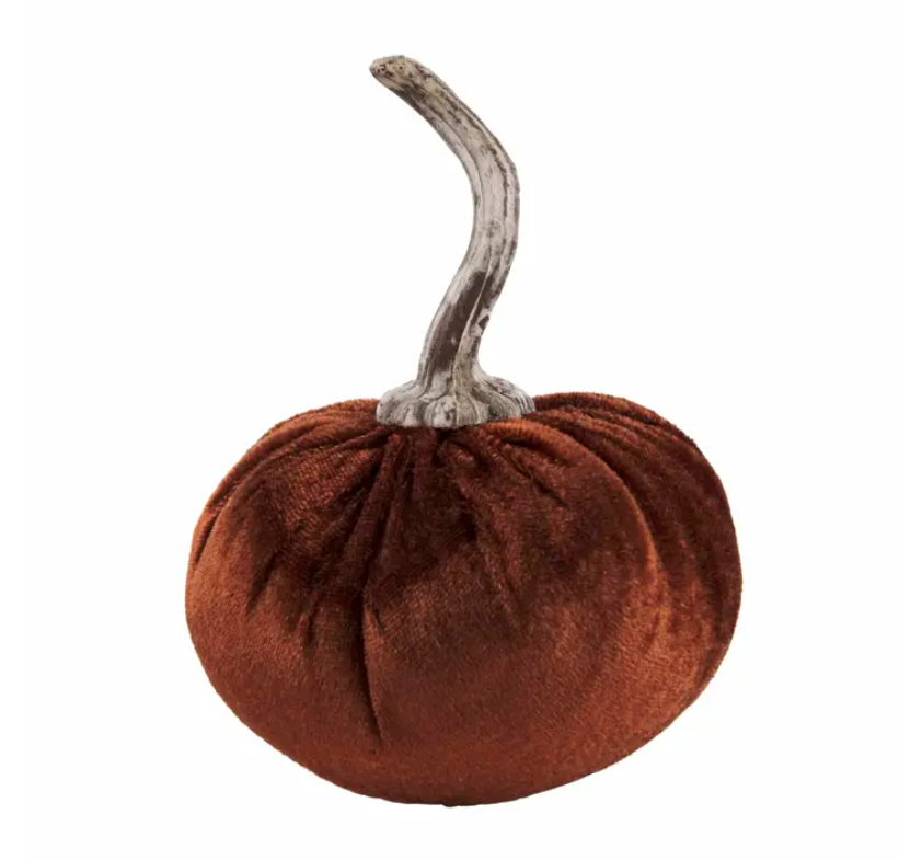 Brown Velvet Mini Pumpkin