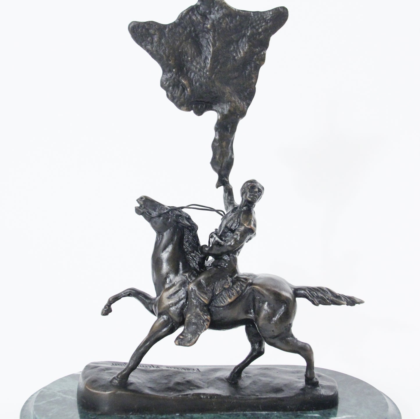 Buffalo Signal by Frederic Remington bronze sculpture statue large back view