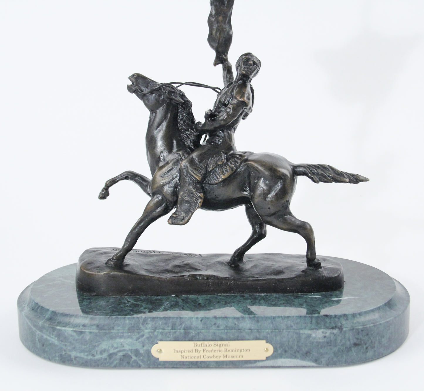 Buffalo Signal by Frederic Remington bronze sculpture statue large detail