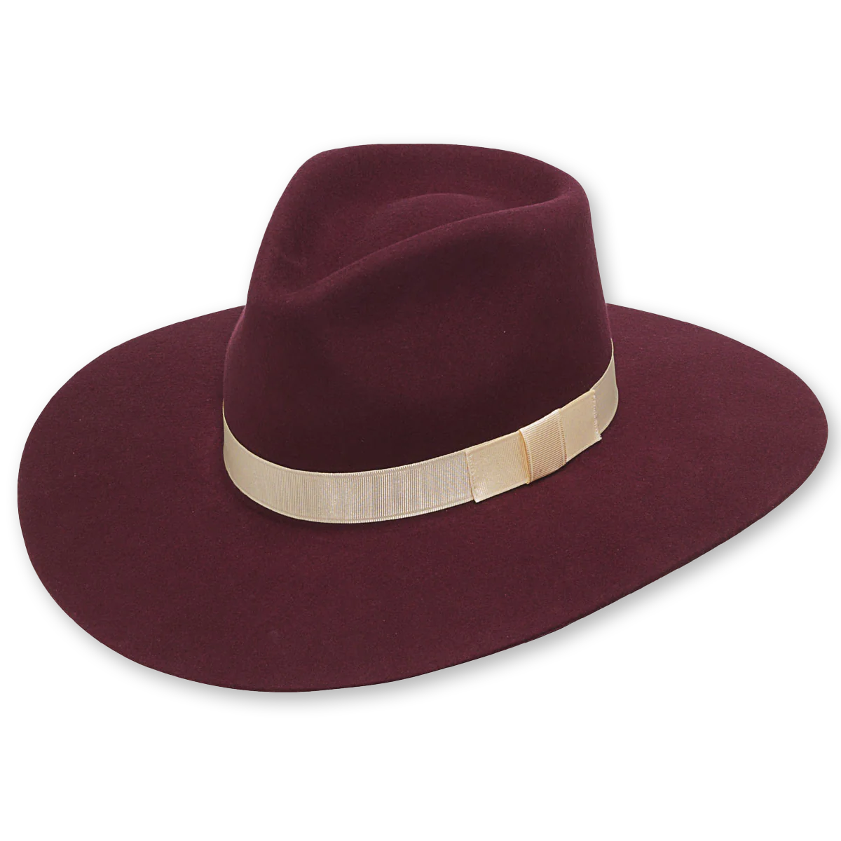 Women's Pinch Front Western Felt Hat - Merlot
