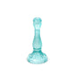 Pressed Glass Turquoise Taper Holder, 8"