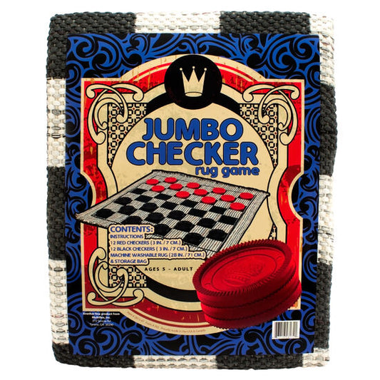 Jumbo Checker Rug Game - Red & Black