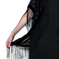 Burnout Black Velvet Fringed Jacket