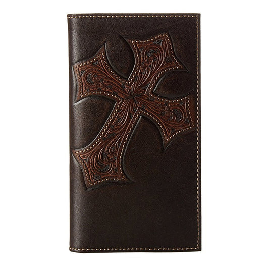 Dark Brown Cross Rodeo Wallet/Checkbook Cover