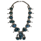 Kingman Turquoise Squash Blossom Necklace by Brenda Jimenez
