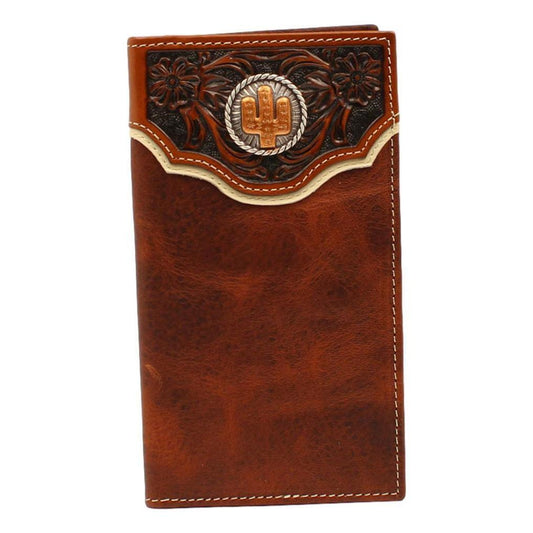 Floral Embossed Overlay Rodeo Wallet