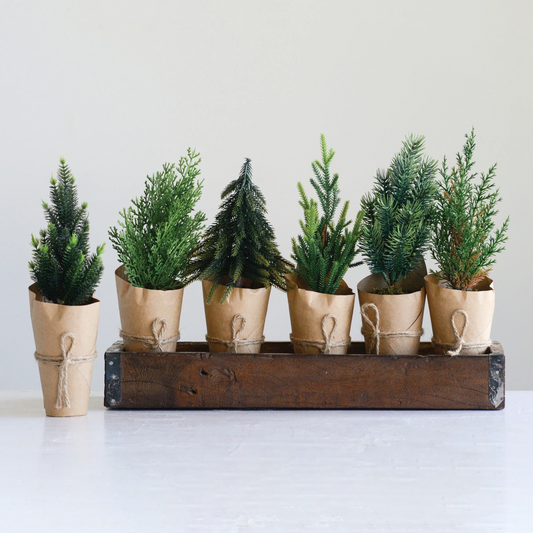 Faux Christmas Tree with Paper Wrapping