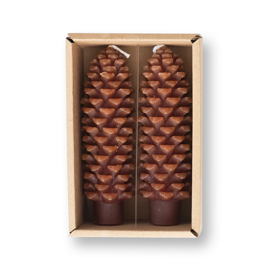 Pinecone Taper Candles, Set of 2