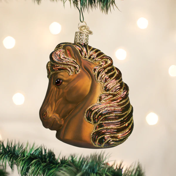 Brown Horse Head Ornament
