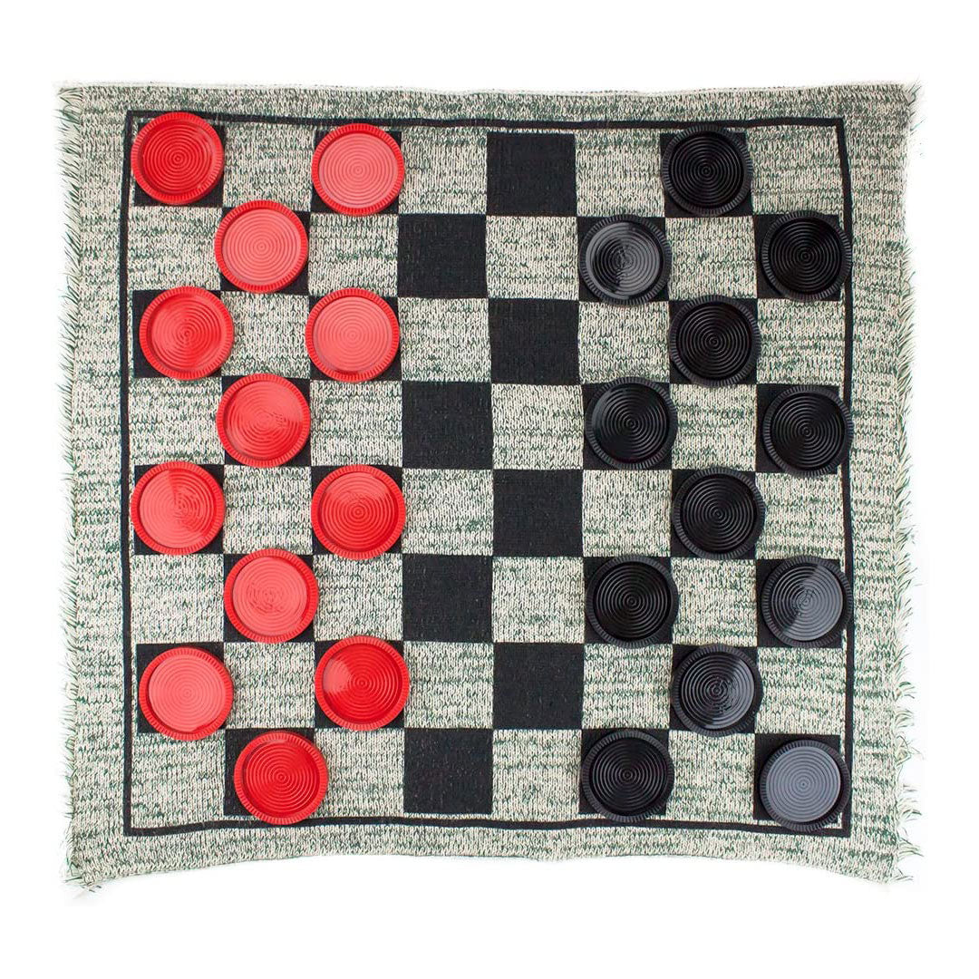 Jumbo Checker Rug Game - Red & Black