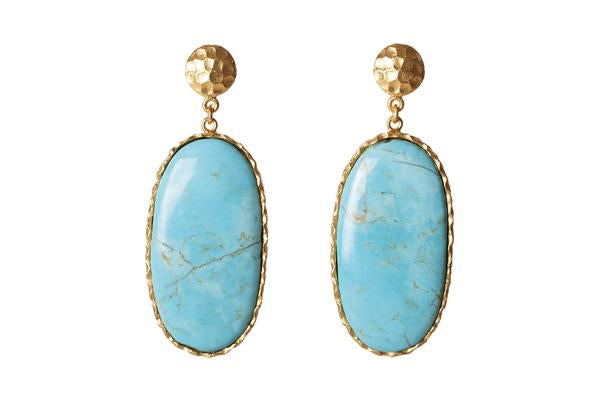 Christina Greene Large Drop Earrings - Turquoise