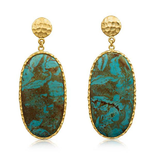 Christina Greene Large Drop Earrings - Turquoise