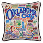 Oklahoma City embroidered by hand pillow 20x20 inches beautiful gift