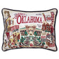 University of Oklahoma pillow hand embroidered OU house gift