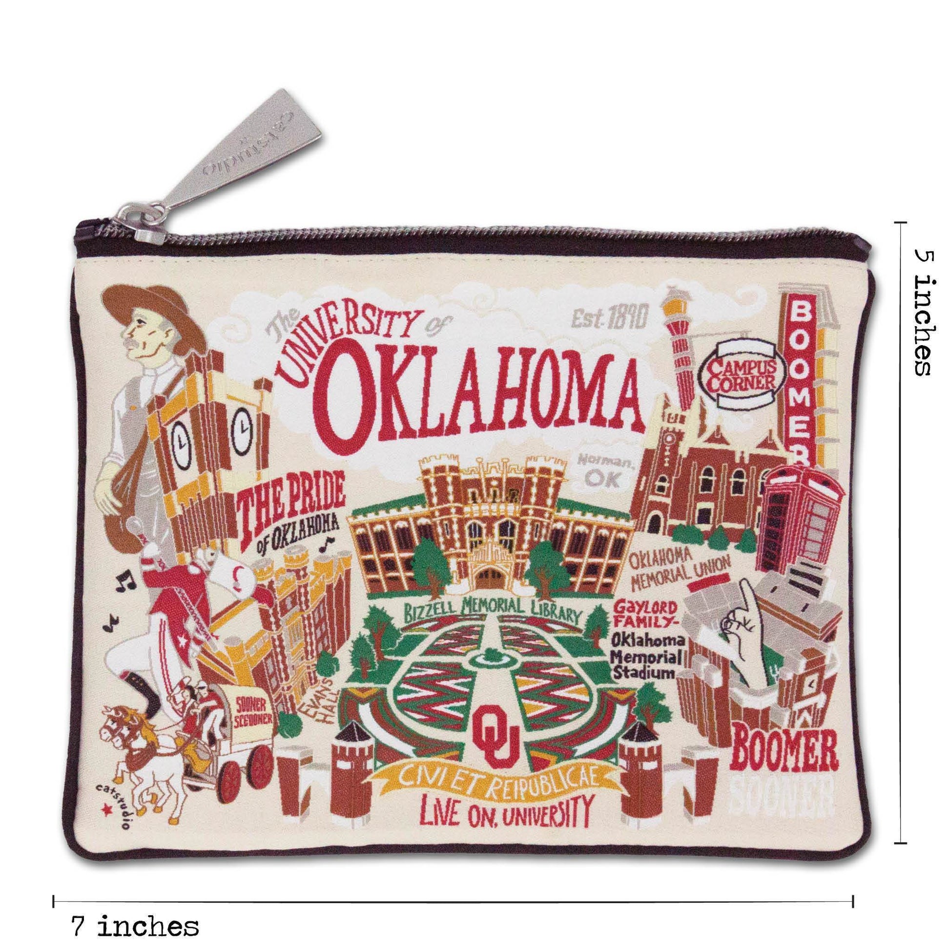 Oklahoma of University OU Sooners Zipper pouch dimensions