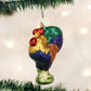 heirloom rooster ornament gift glass old world christmas tree glitter class chicken on a tree