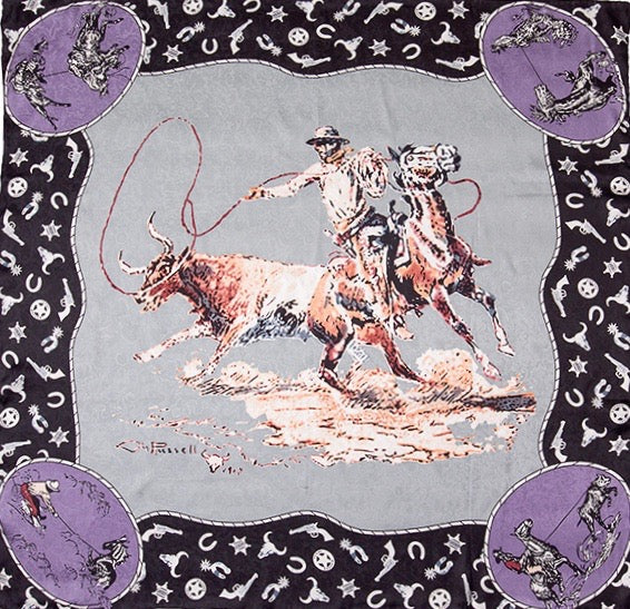 Charles M. Russell Moss Silk Wild Rag