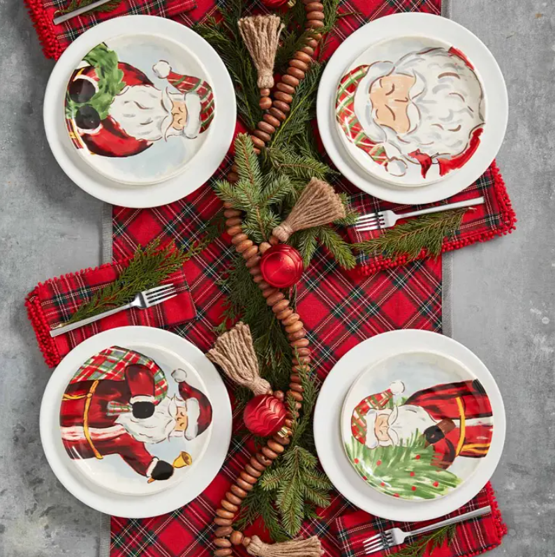 Santa & Tree Salad Plate