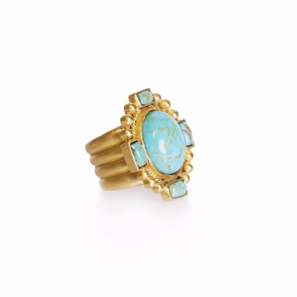 Christina Greene Southwestern Statement Ring - Turquoise