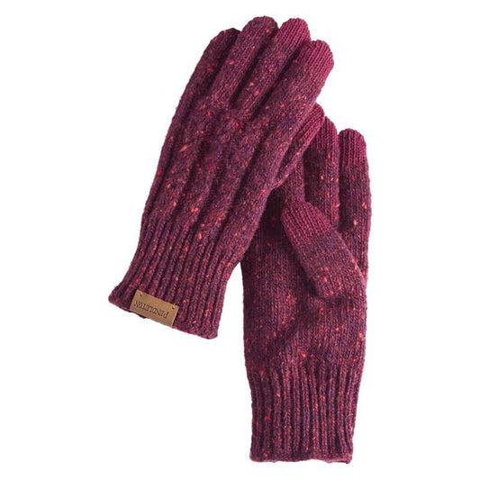 Pendleton Cable Knit Texting Glove - Merlot