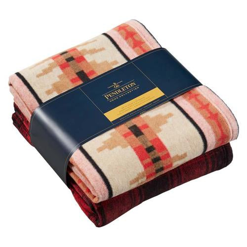 Pendleton Trail Ridge Organic Cotton Throw Gift Pack - Oat